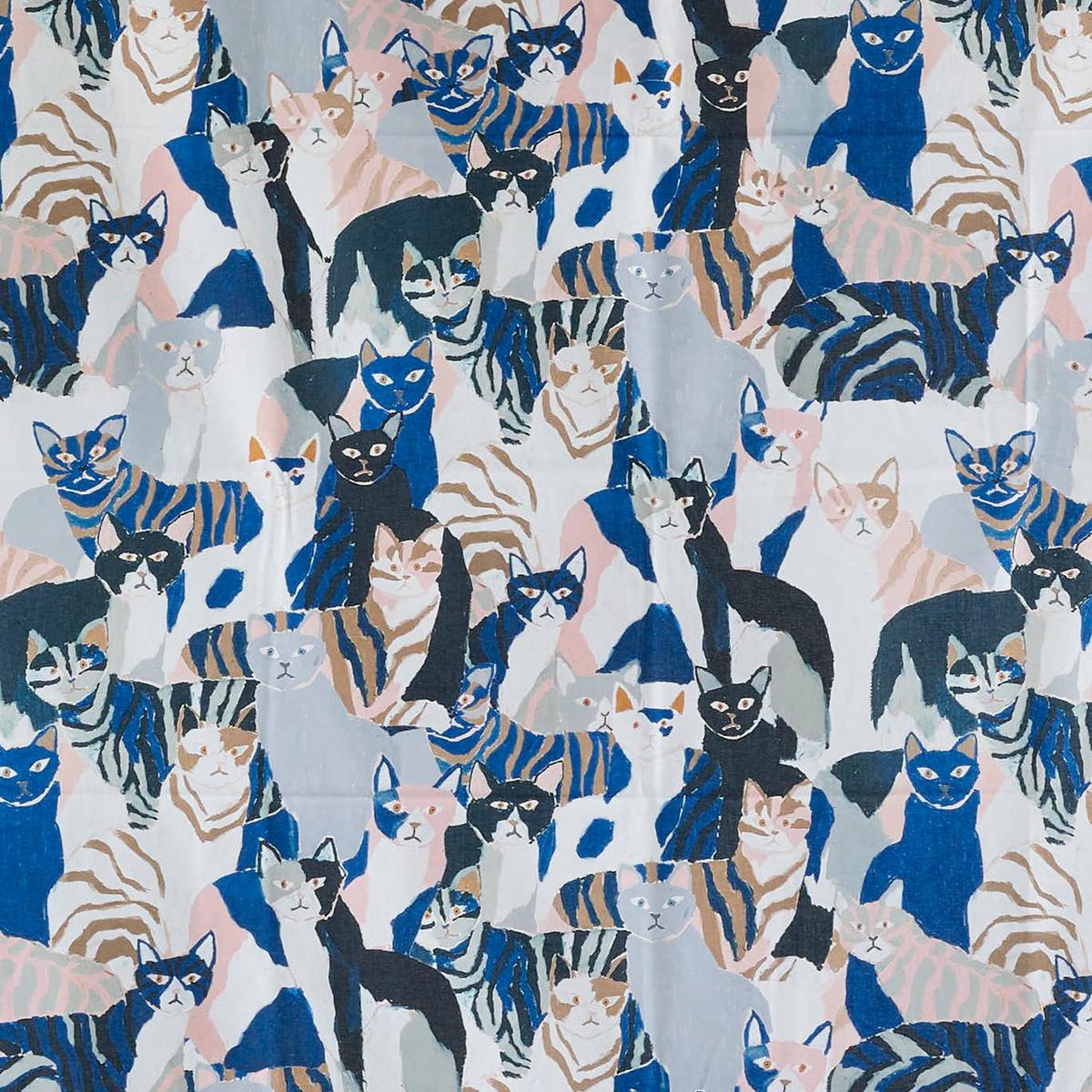 NekoNoe by Ayano Tamuro - Cat Crowd Cotton Sheeting EYX-1800-1