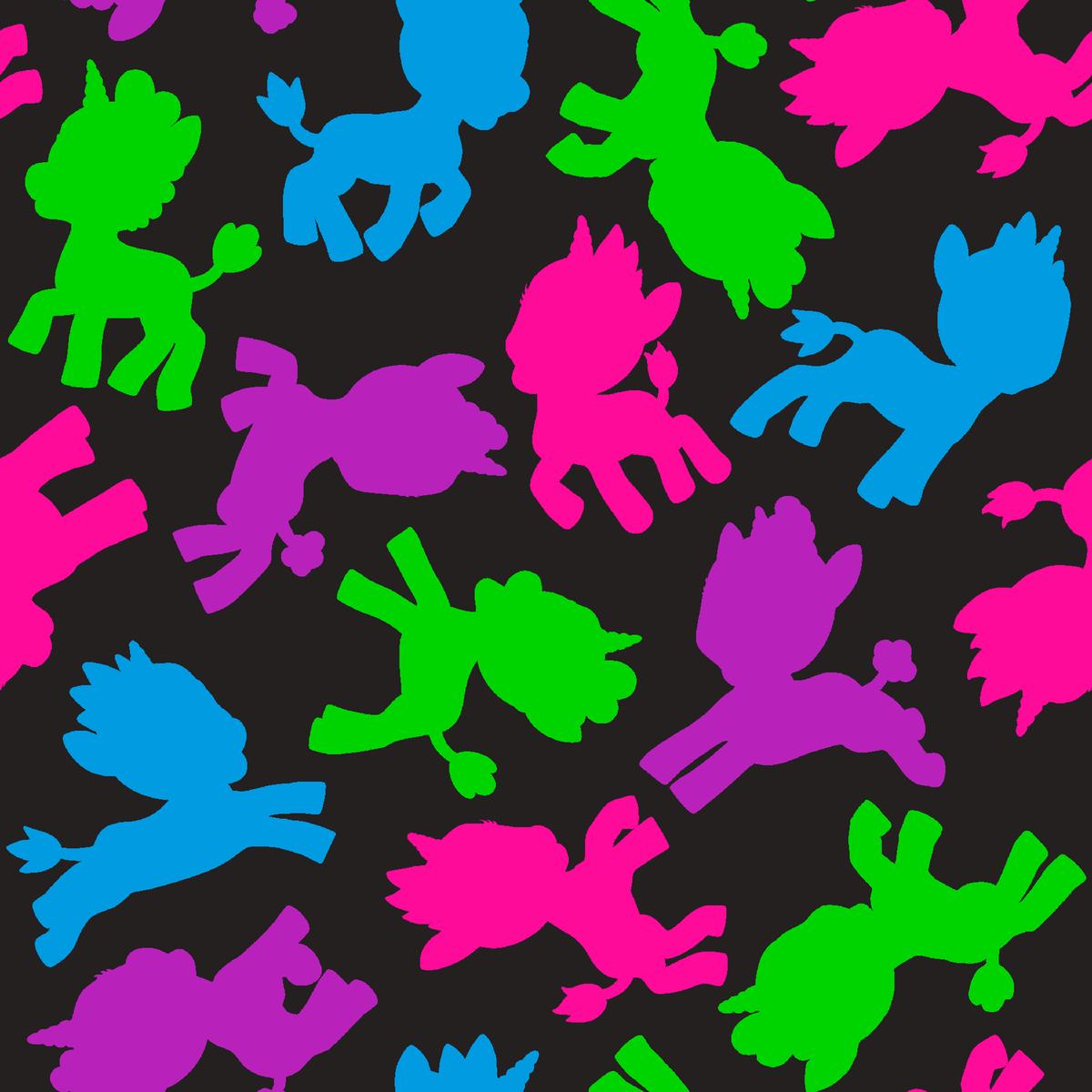 Zoonicorn Silhouette Toss on Black Fabric