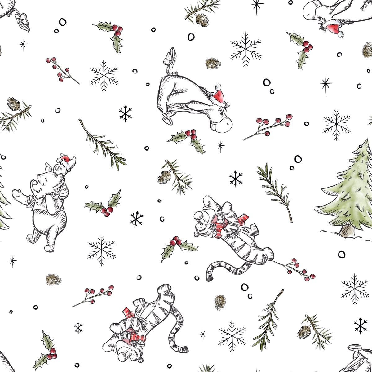 Disney Winnie the Pooh - Winter Wonderland - Holiday Character Fabric