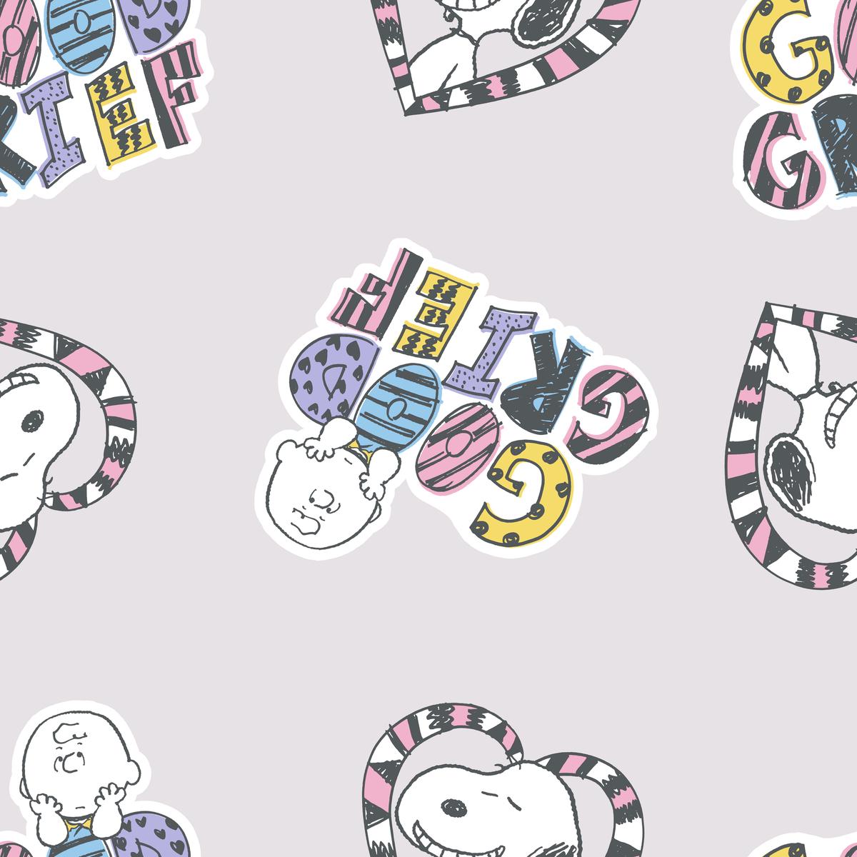 Peanuts Good Grief and Hearts Toss Fabric