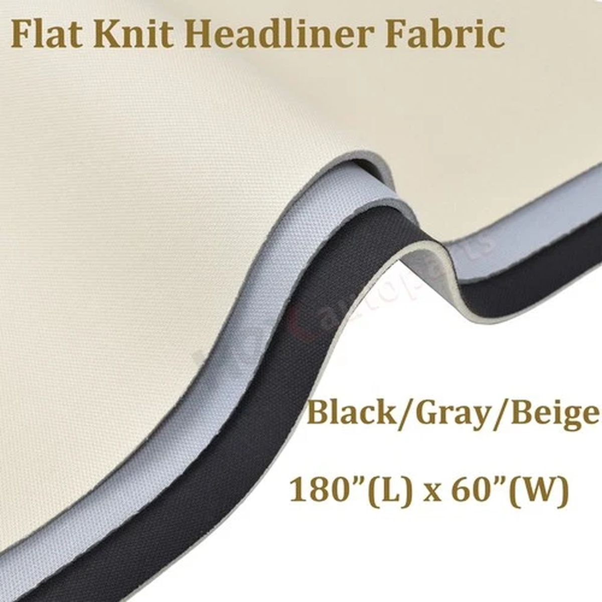 180"x60" Flat Kit Headliner Fabric Foam Backed for Car Roof Liner Upholstery