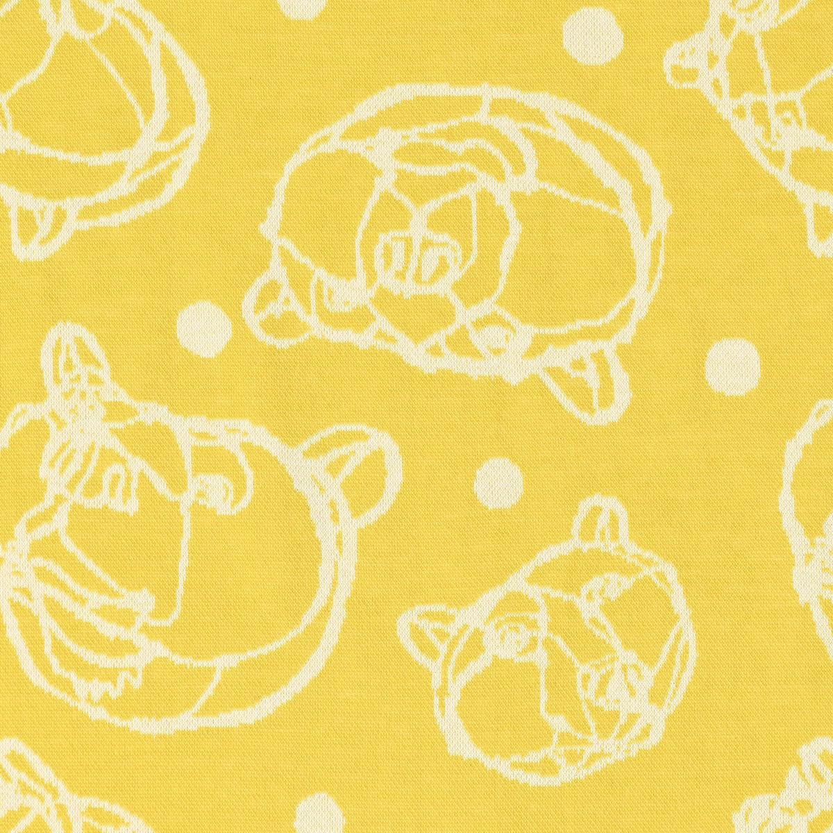 +HAyU Bear Cotton Knit Jacquard - Yellow EGX-7715-1