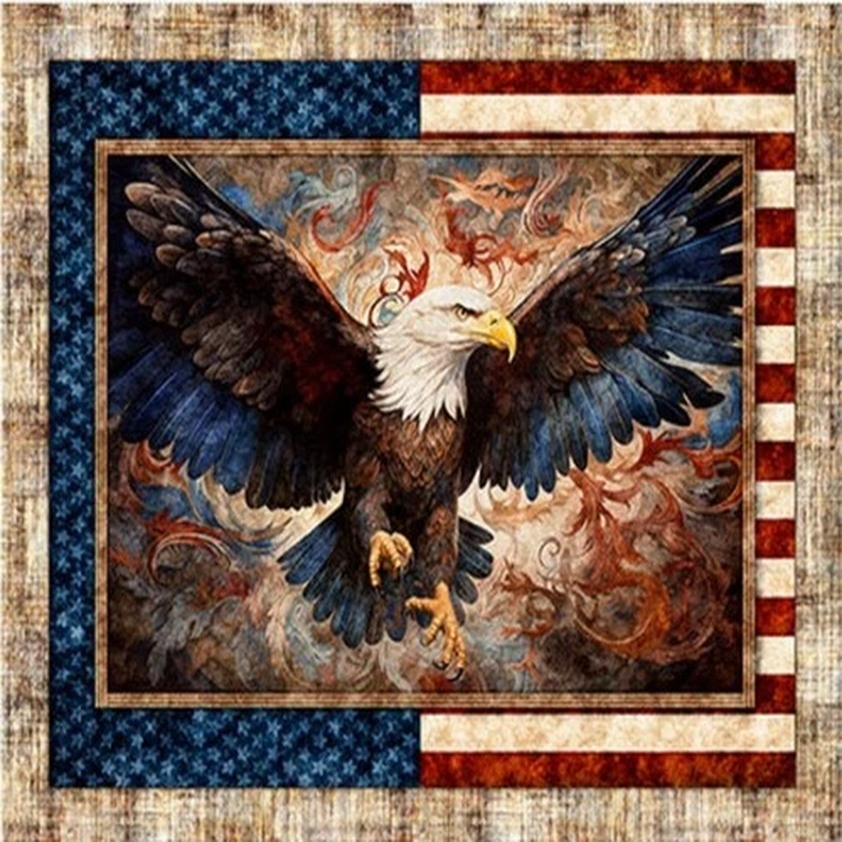 1776250th AnniversaryAmerican Eagle Fabric Panel! 1yd BTYCotton Fast Ship