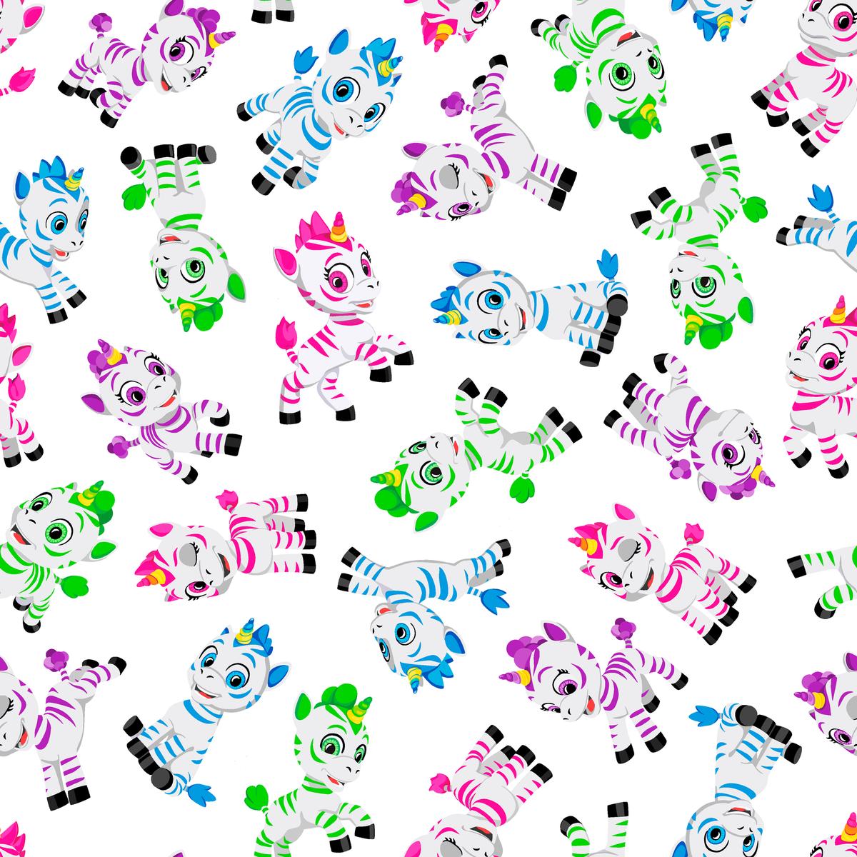 Zoonicorn Group Toss on White Fabric