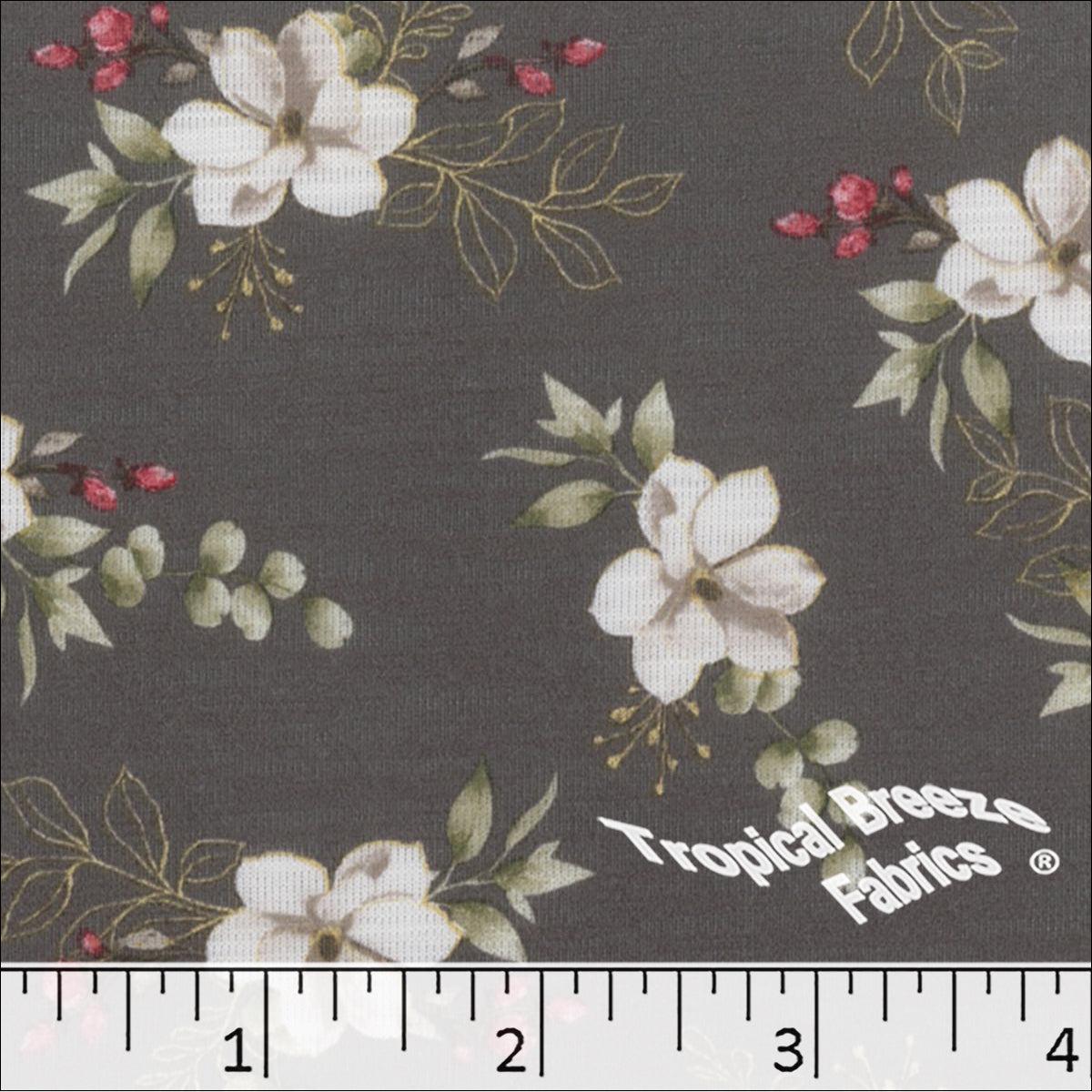 Slub Knit Floral Print Fabric 573528