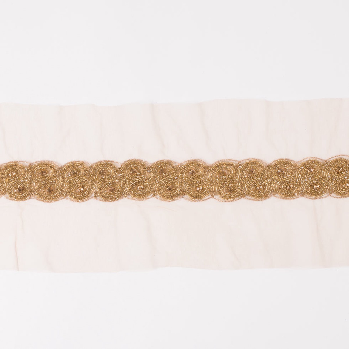 1.5" Gold Rhinestone Beaded Trim