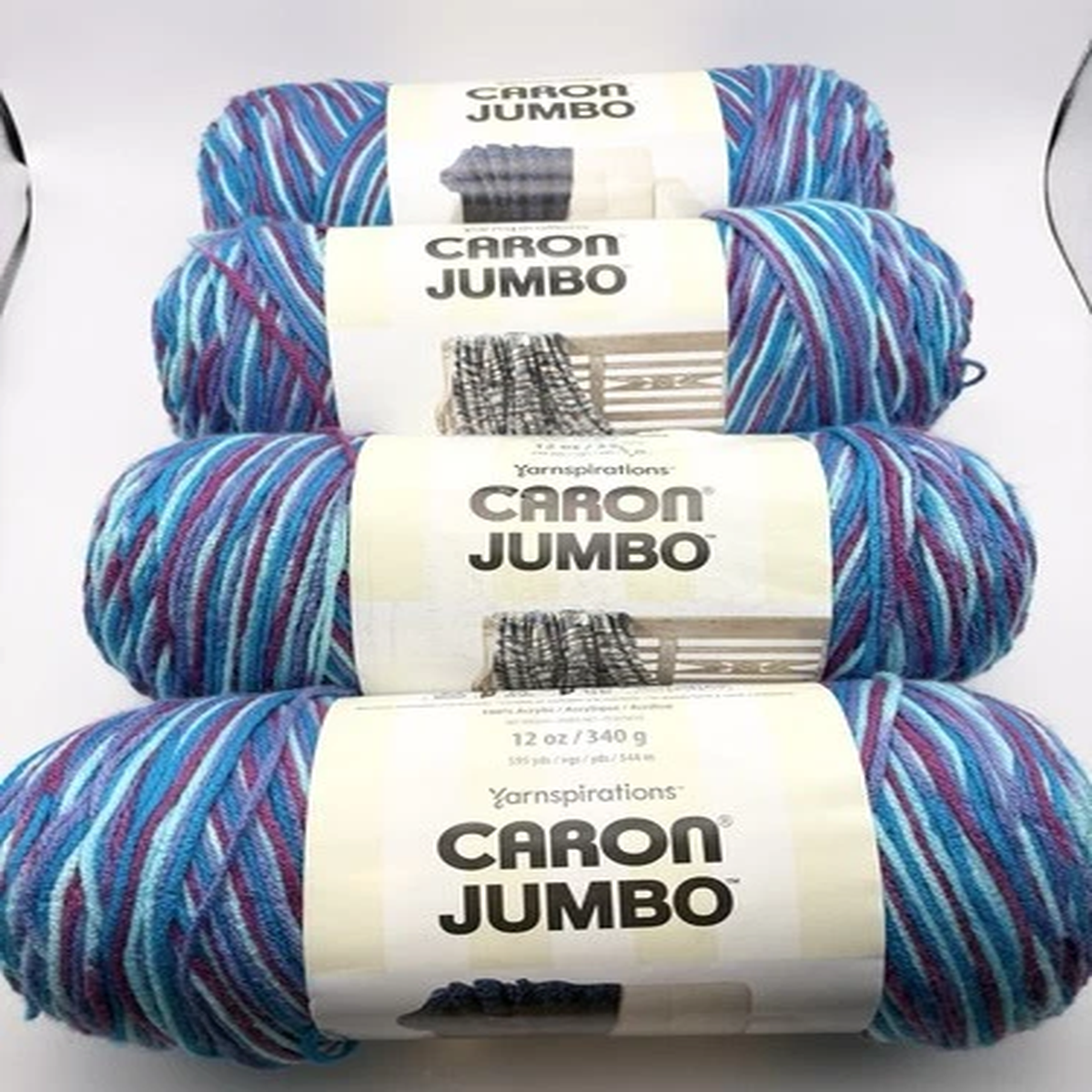 You Pick # of Skeins ~ Caron Jumbo 'Garden Grows' 595yd Variegated Blue Purple