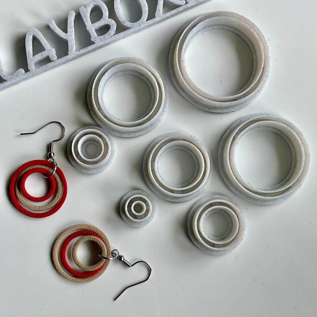 Skinny circles donut set - made for use with polymer clay