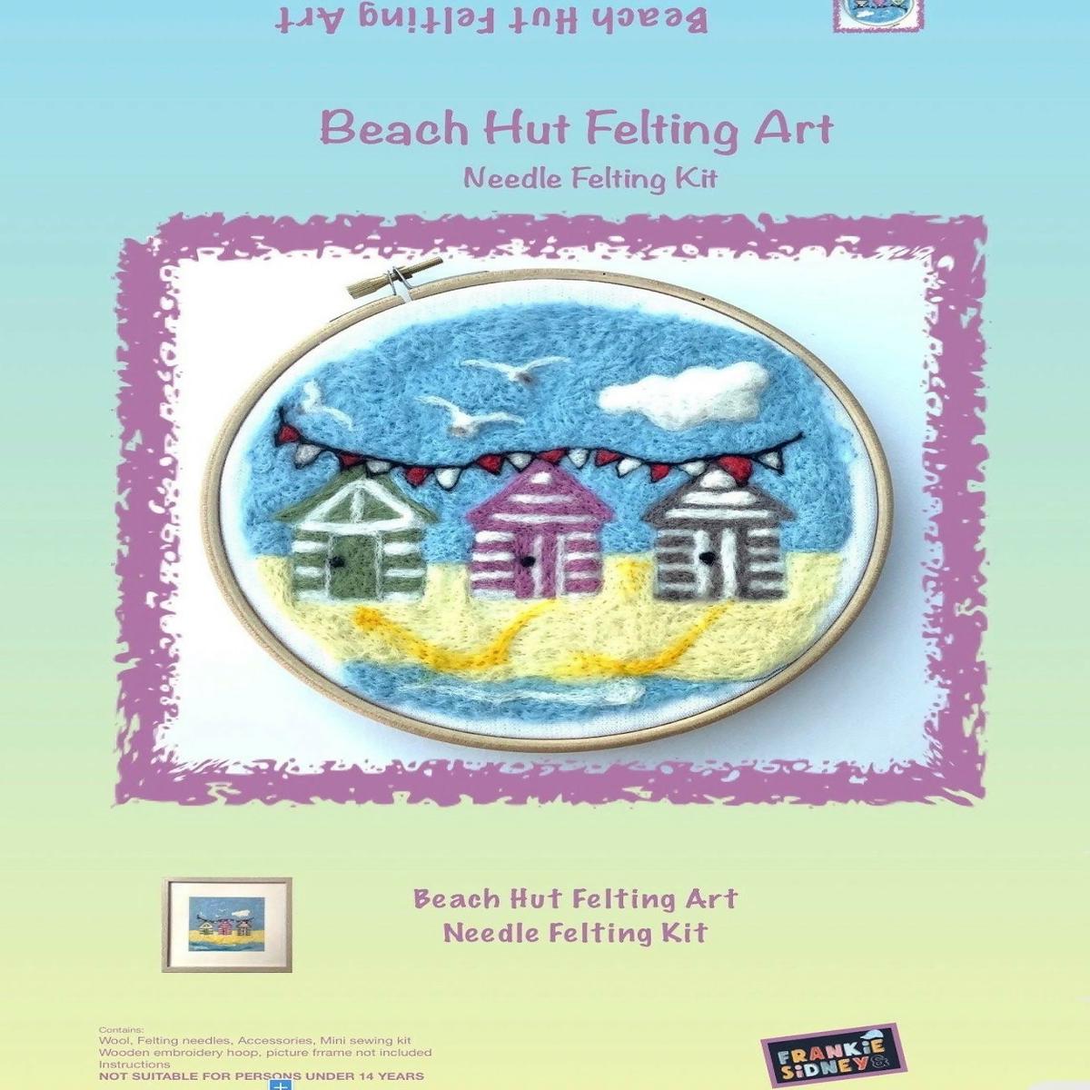 Beach Huts Felted Picture Kit