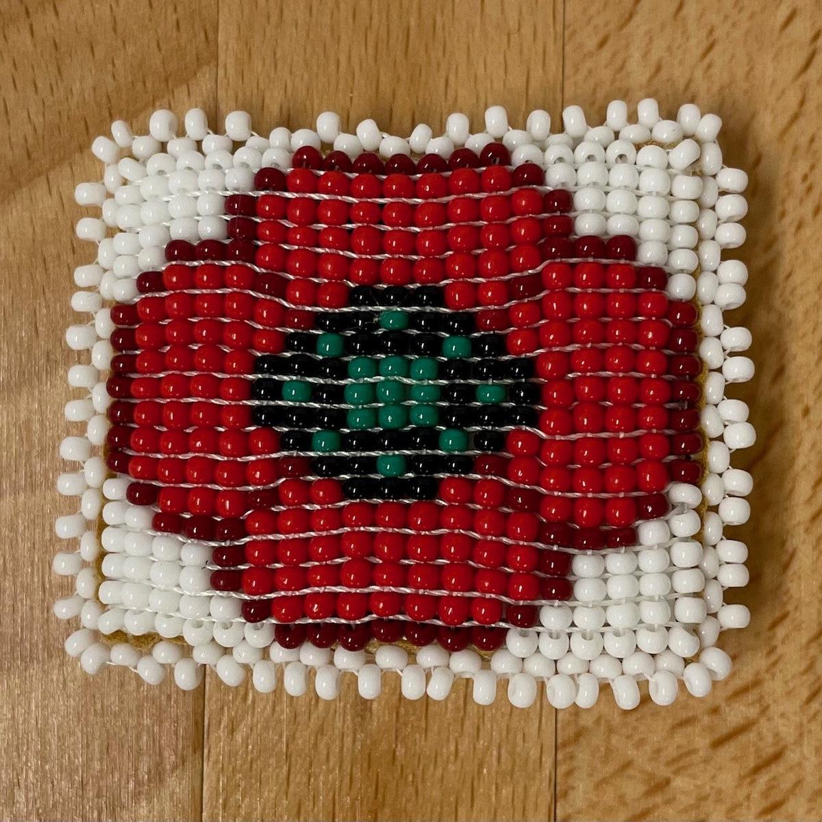 Beaded Poppy Pin