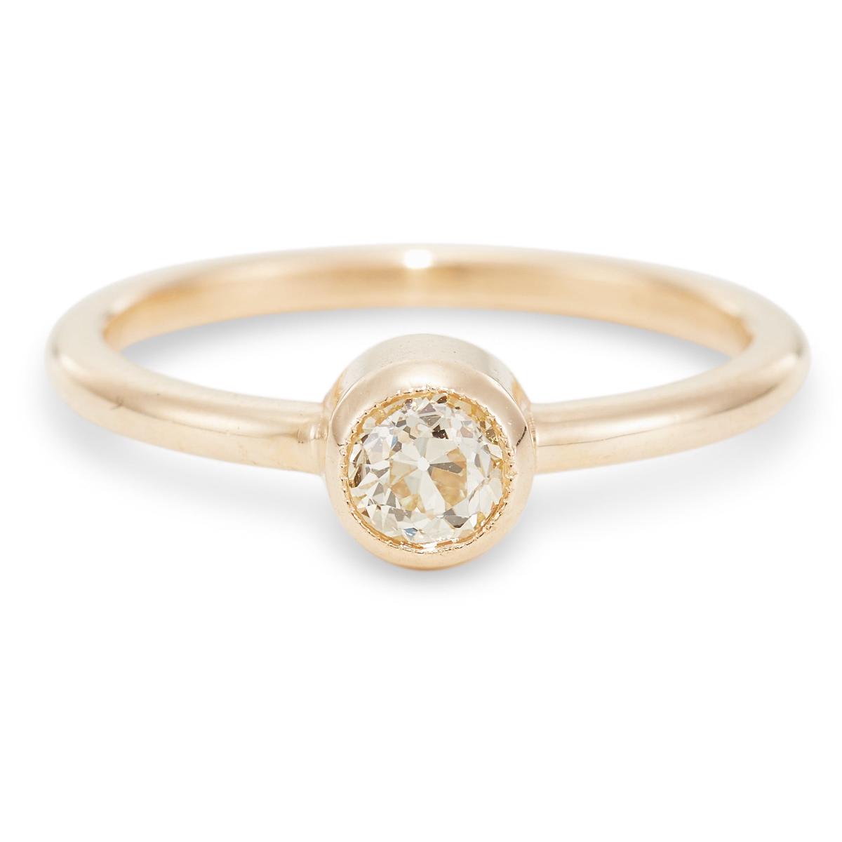 Antique Old European Cut Diamond Ring, 0.39 Carats