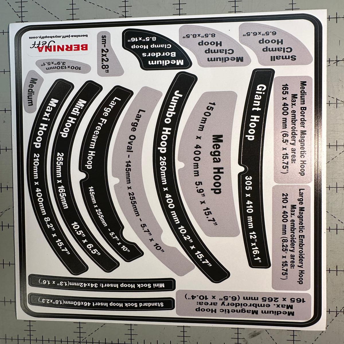 Hoop Labels includes NEW magnetic hoop sizes OSarea