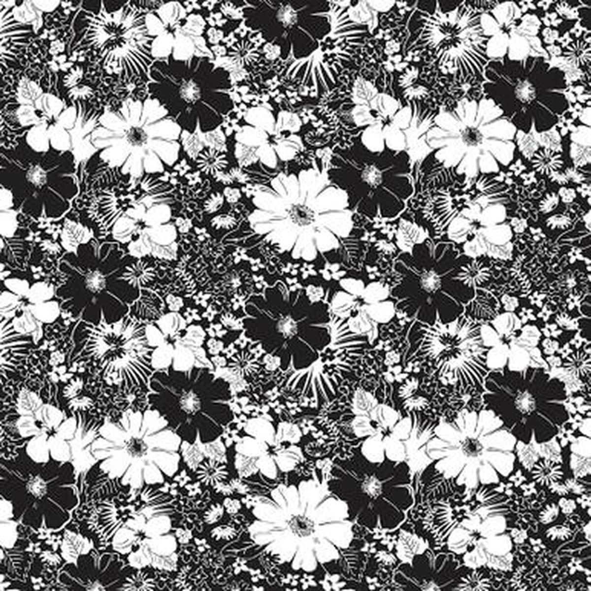 108'' Black Tie Floral