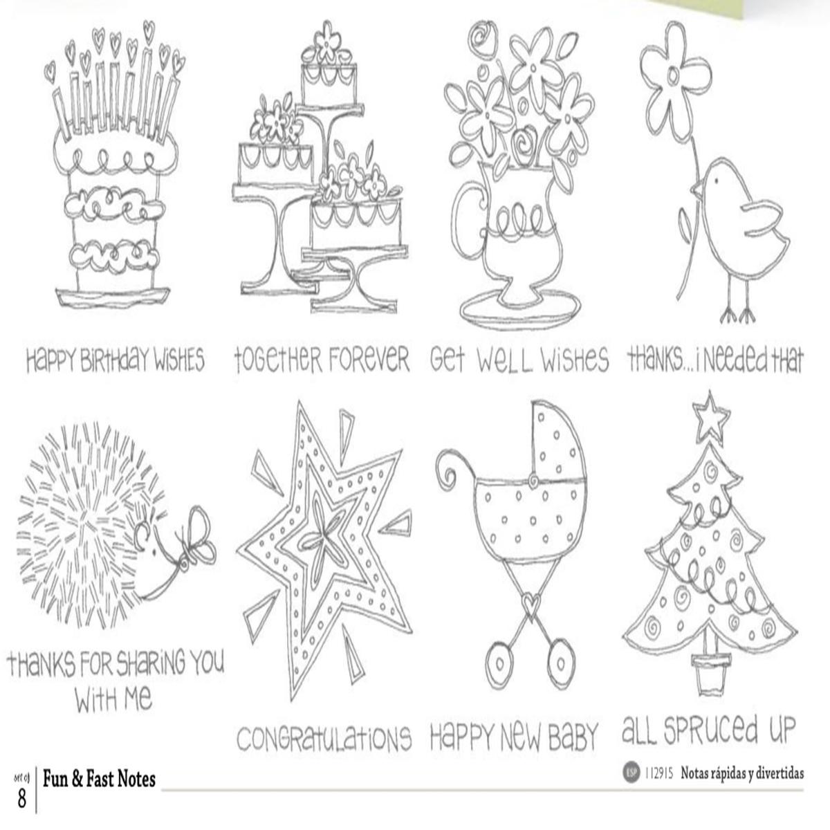 Fun and Fast Notes | Retired Wood Mount Stamp Set | Stampin' Up!