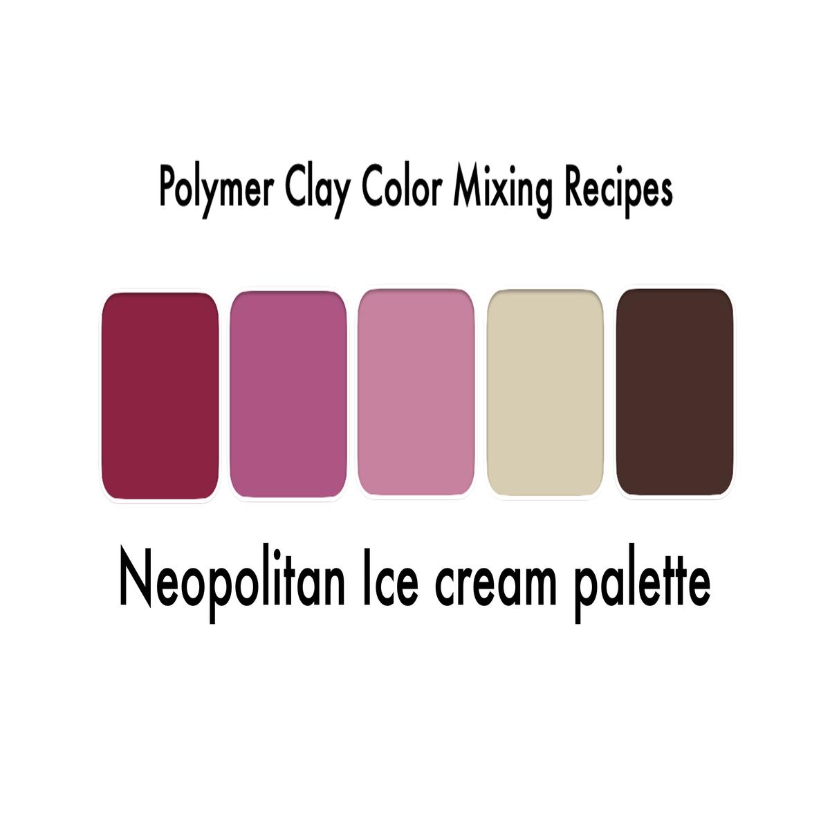 Neapolitan Ice Cream Polymer Clay Color Recipes  Digital PDF (Sculpey Premo)