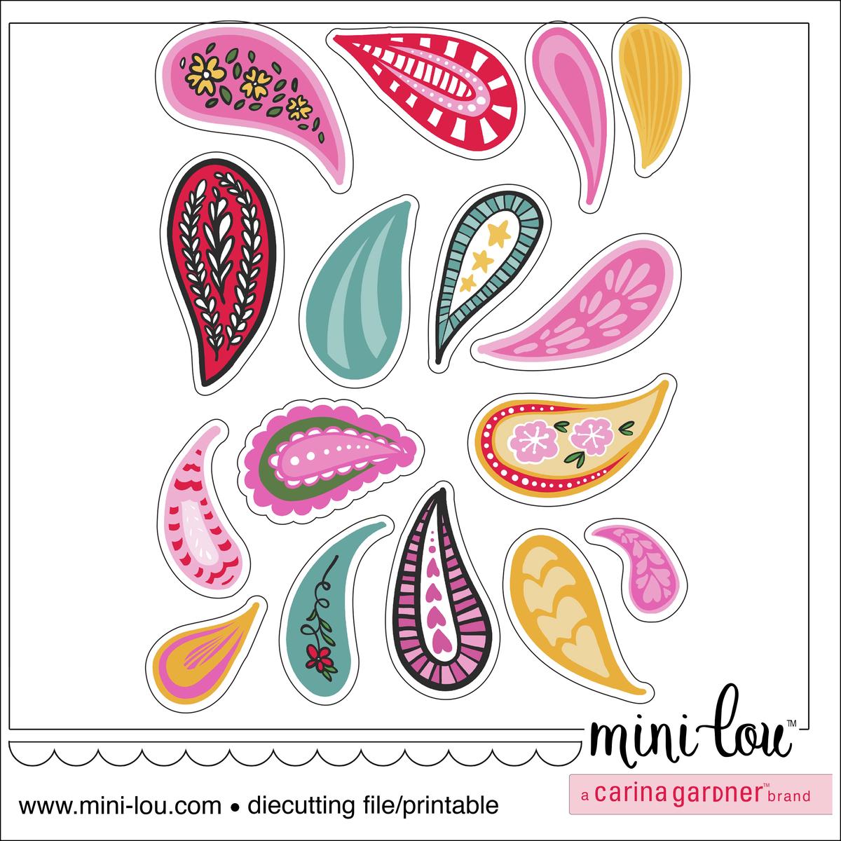 MiniLou Pretty Paisleys Stickers