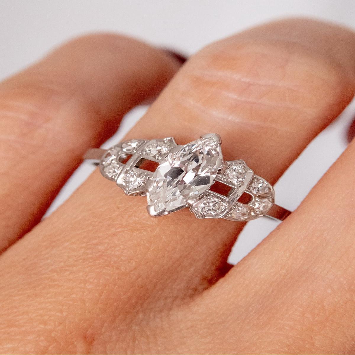 Vintage Platinum Engagement Ring
