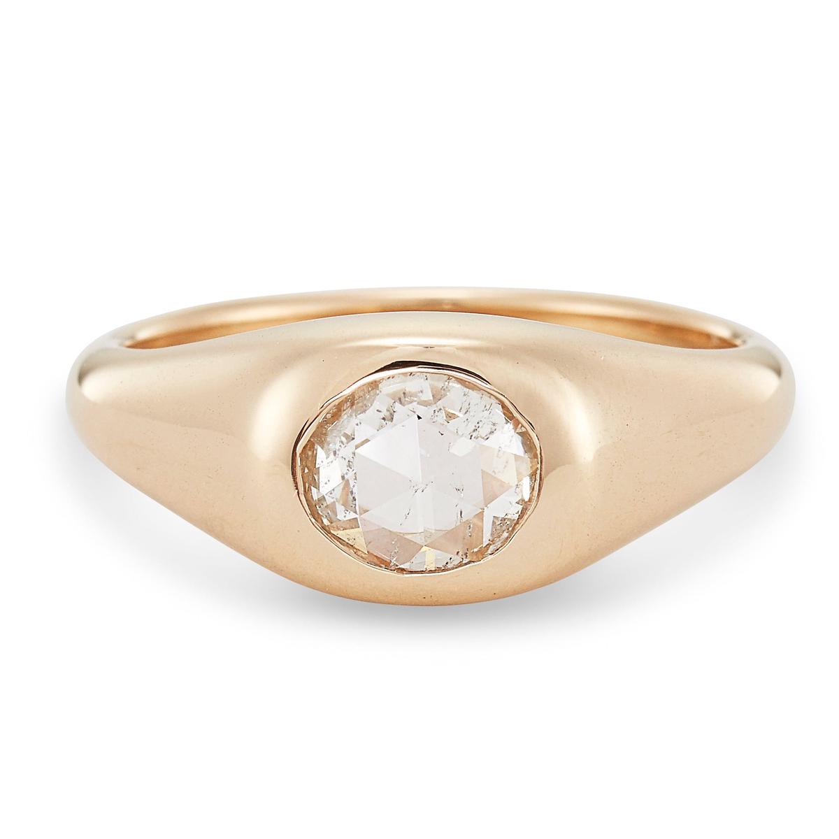 Bombe Flush Set Antique Diamond Ring