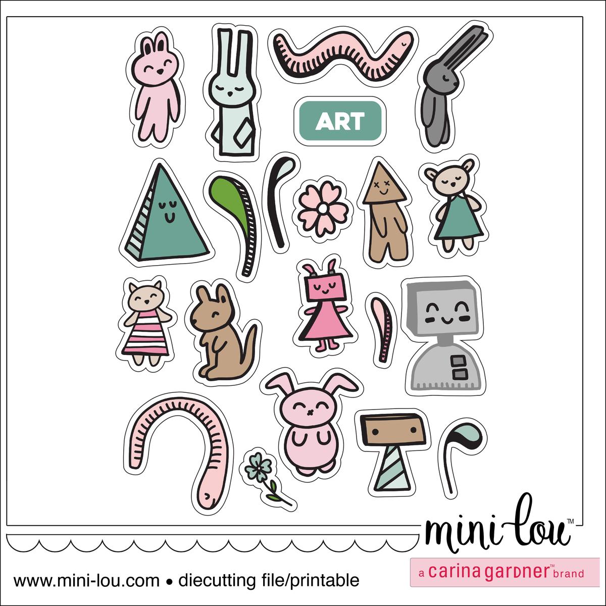 MiniLou Artsy Creatures Stickers