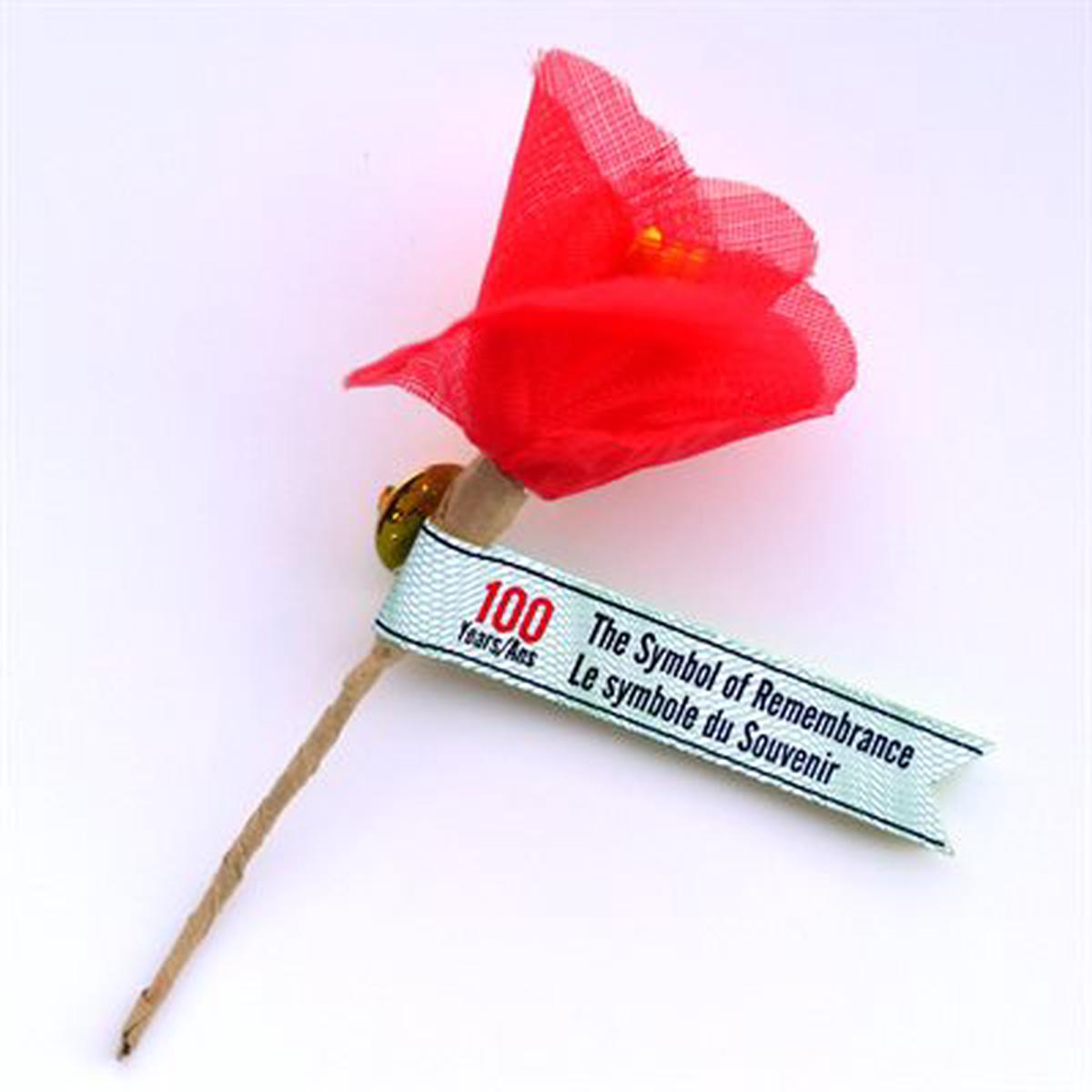 Remembrance Day Commemorative Poppy Flower - 100th Anniversary