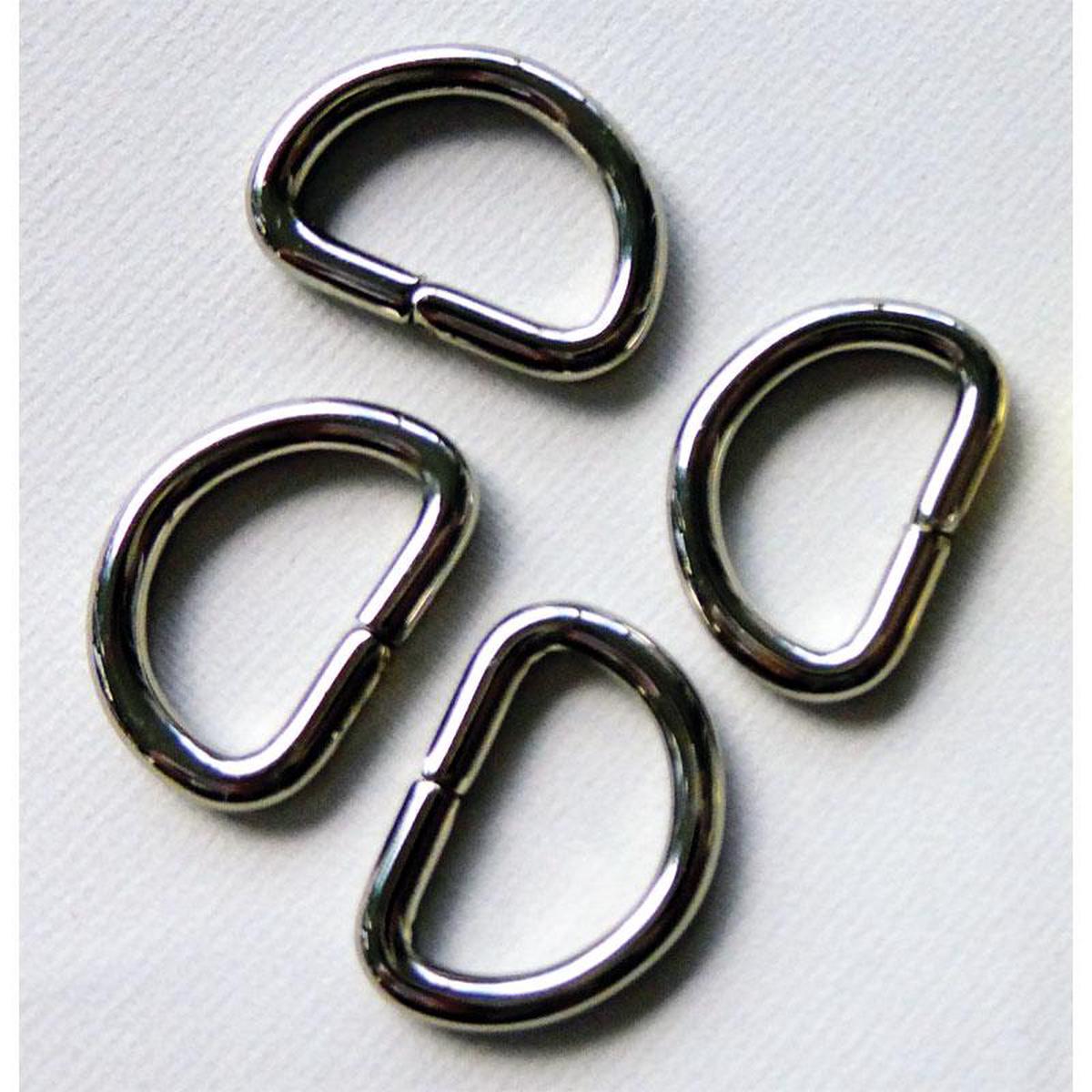 1/2 Nickel D-Rings/Pk 4