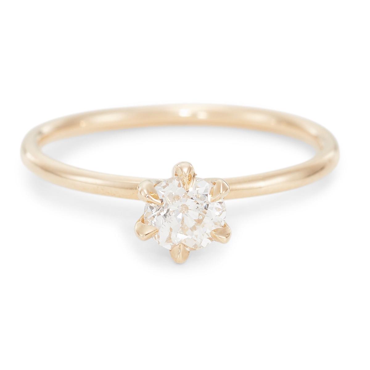 Vintage Old European Cut Diamond Engagement Ring, 0.48 Carats