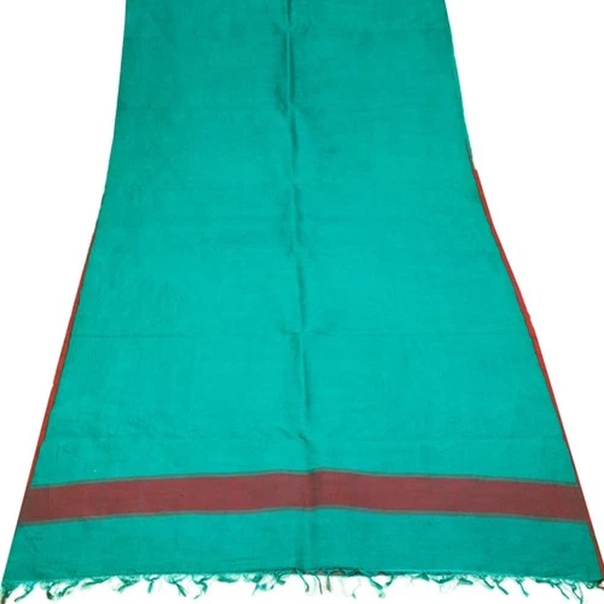 Sushila Vintage Teal Blue Sari Remnant Scrap Multi Purpose PureSilk Craft Fabric