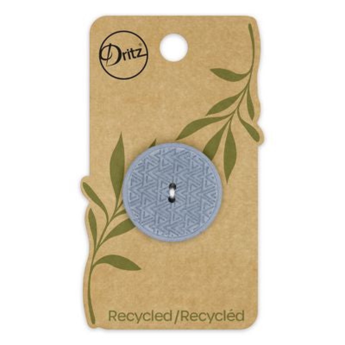 Recycled Hemp Laser 2hole Blue 28mm 1ct