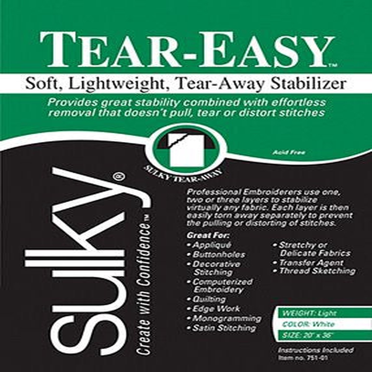 Tear-Easy Sulky 20 in x 36 in x 1 yd