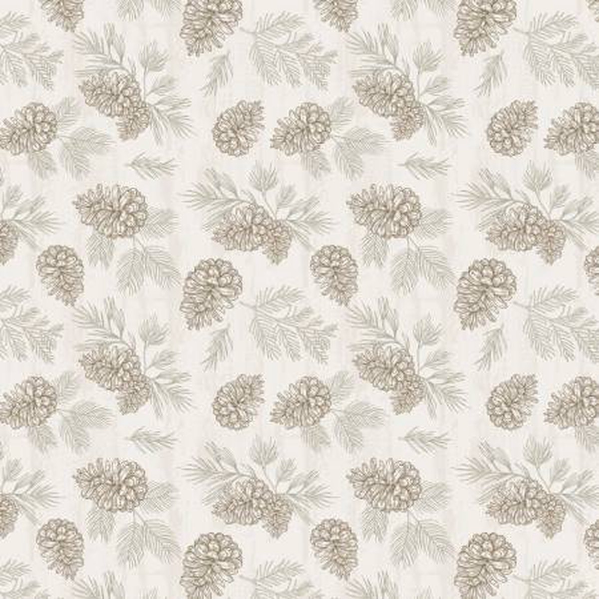 WL Wildlife Trail Cream Pinecones & Sprigs