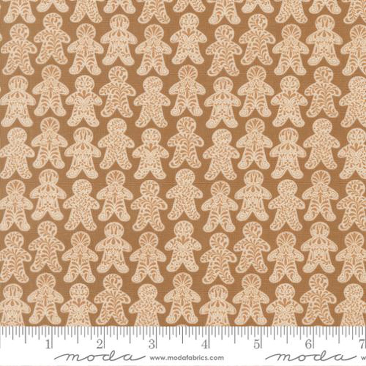 Cocoa Gingerbread Lane 44"/45" Cotton Fabric Per Yard