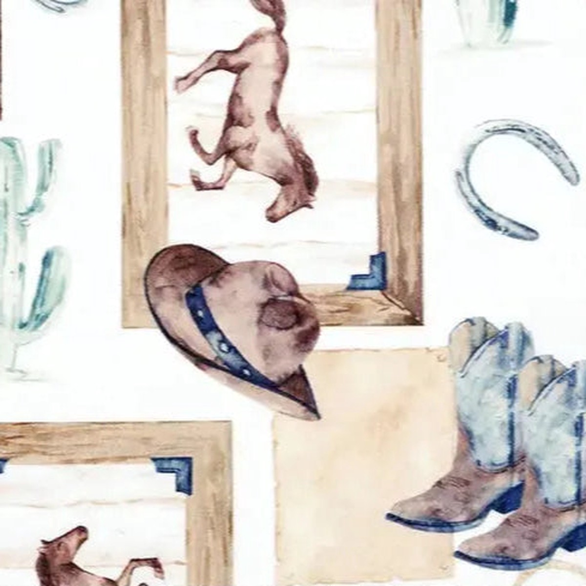 Multi Natural Old West Digital Cuddle Fabric ( 3/4 Yard Pack )