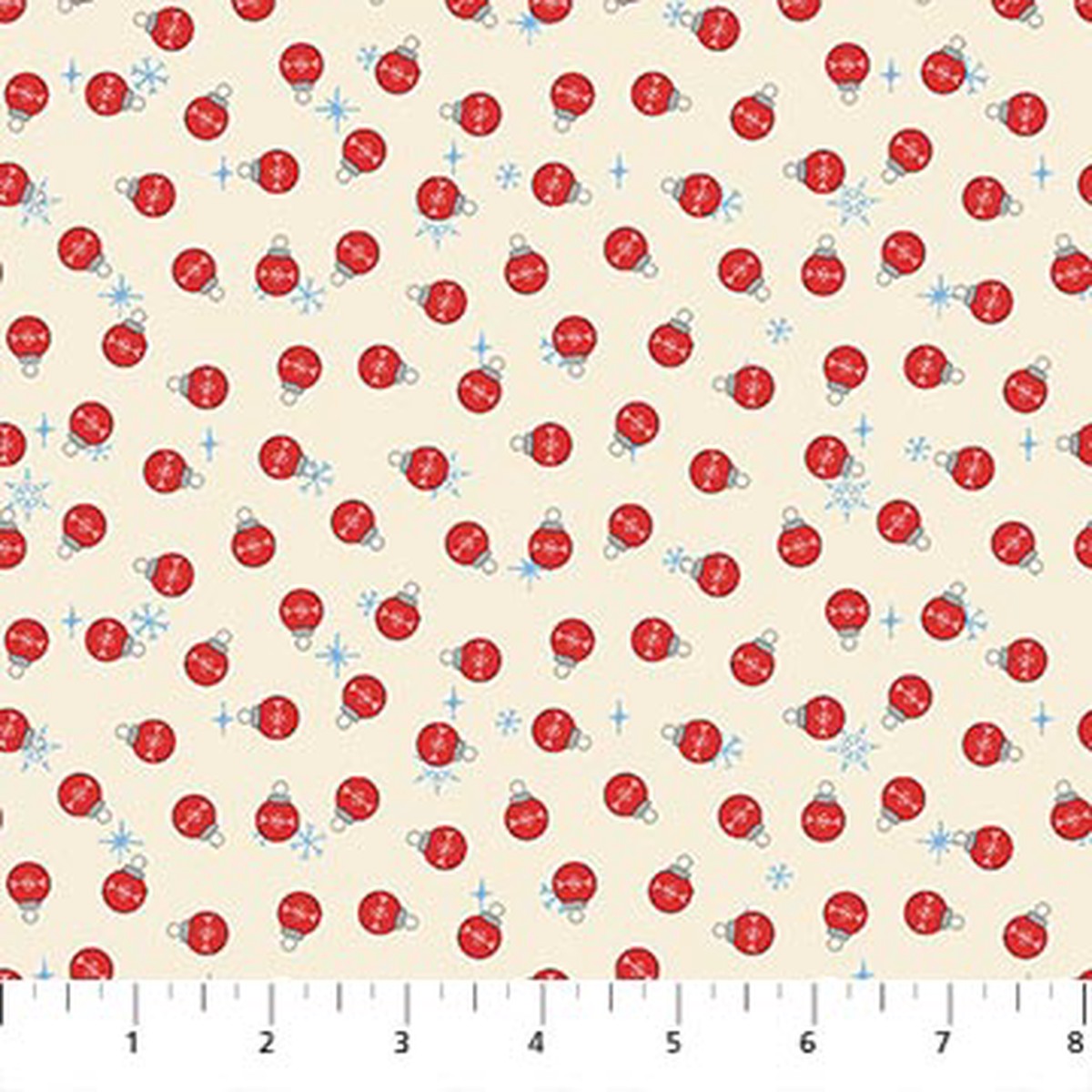 Rudolph The Red-Nosed Reindeer Bauble Dot Cream 44"/45" Cotton Fabric Per Yard
