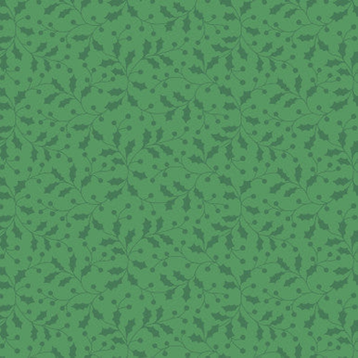 Holly And Berries Green Merry Mix 43"/44" Cotton Fabric Per Yard