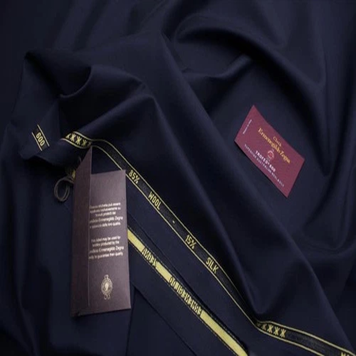 Zegna Trofeo 600 Midnight Blue Wool Silk Fabric Luxury Tuxedo & Eveningwear.
