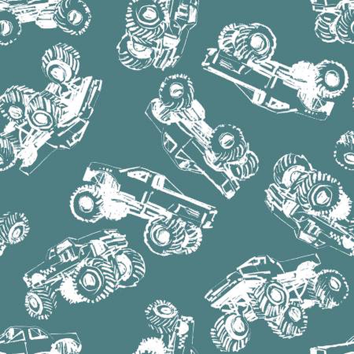 3W Mash The Throttle Turquoise Monster Truck Outline