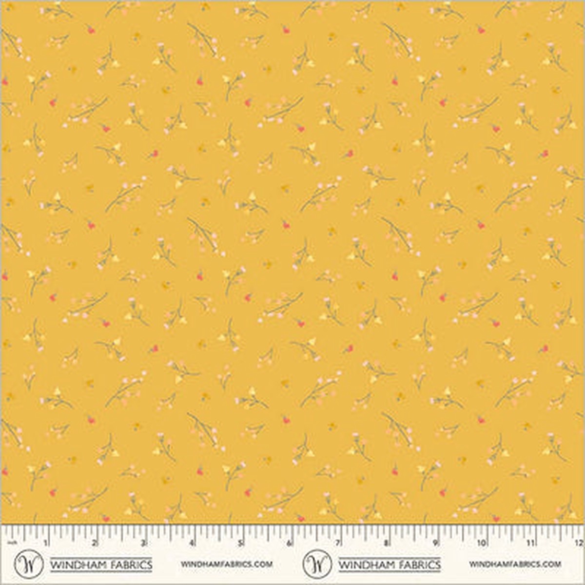 Aviva Sprig Buttercup Cotton 44"/45" Fabric Per Yard