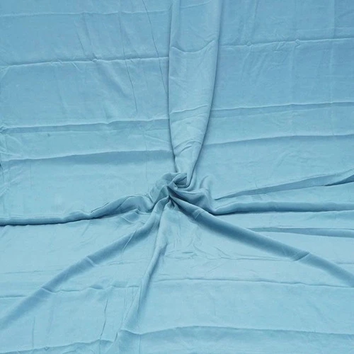 Vintage Sky Blue 100% Pure Crepe Silk Sari Remnant 4YD Craft Fabric Silk Scrap
