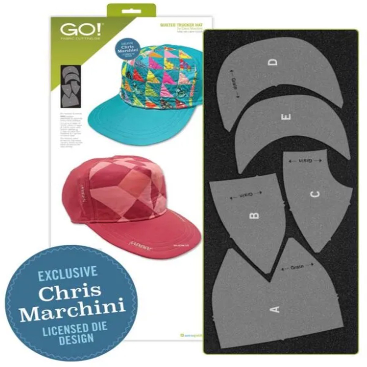 AccuQuilt GO! Quilted Trucker Hat Die by Chris Marchini