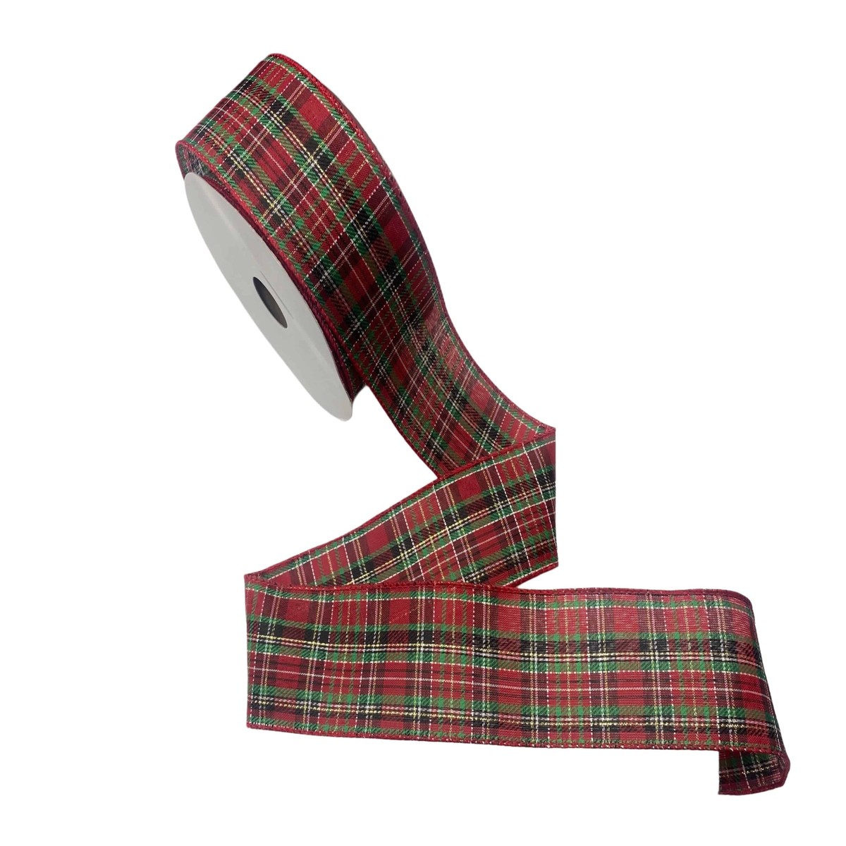 Christmas Wired Edge Ribbon - TARTAN