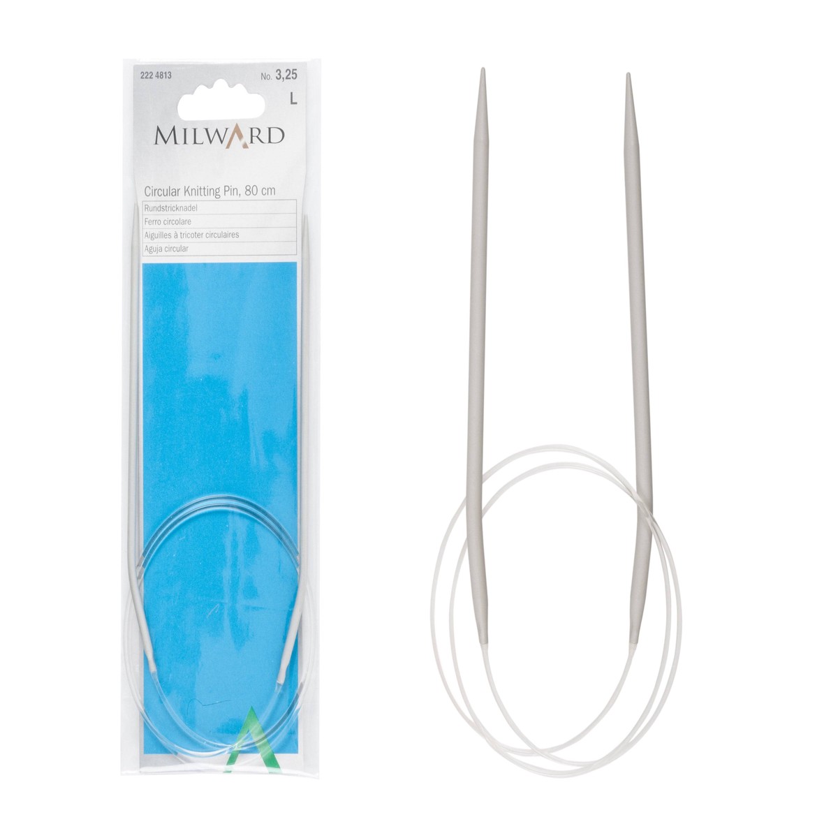 Knitting Pins: Circular: Fixed: 80cm Set