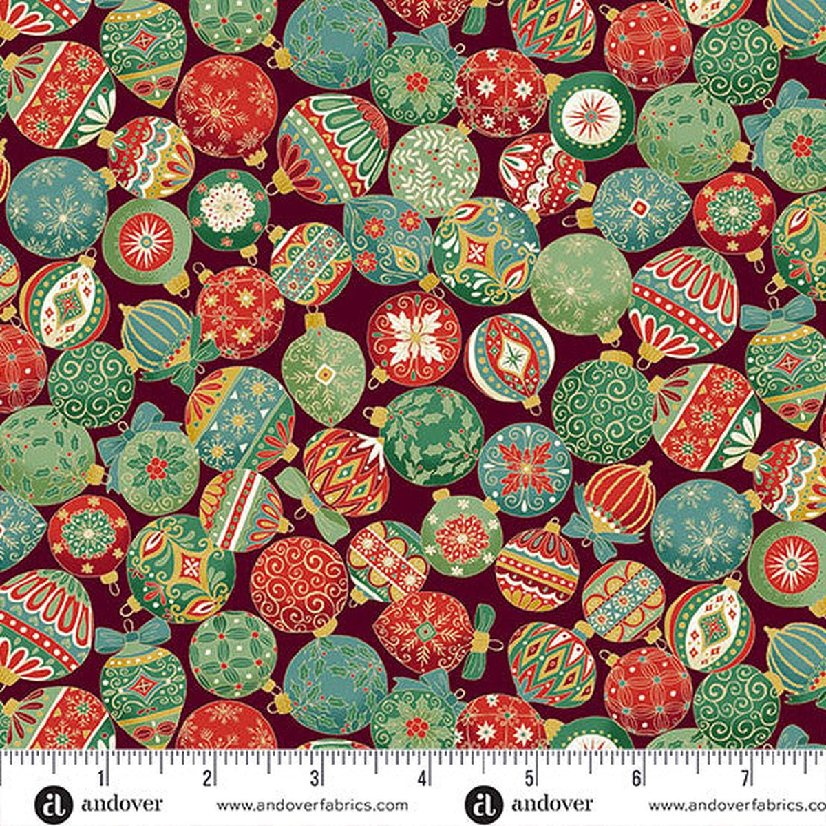 Adorn Ornament Burgundy 44"/45" Cotton Fabric Per Yard