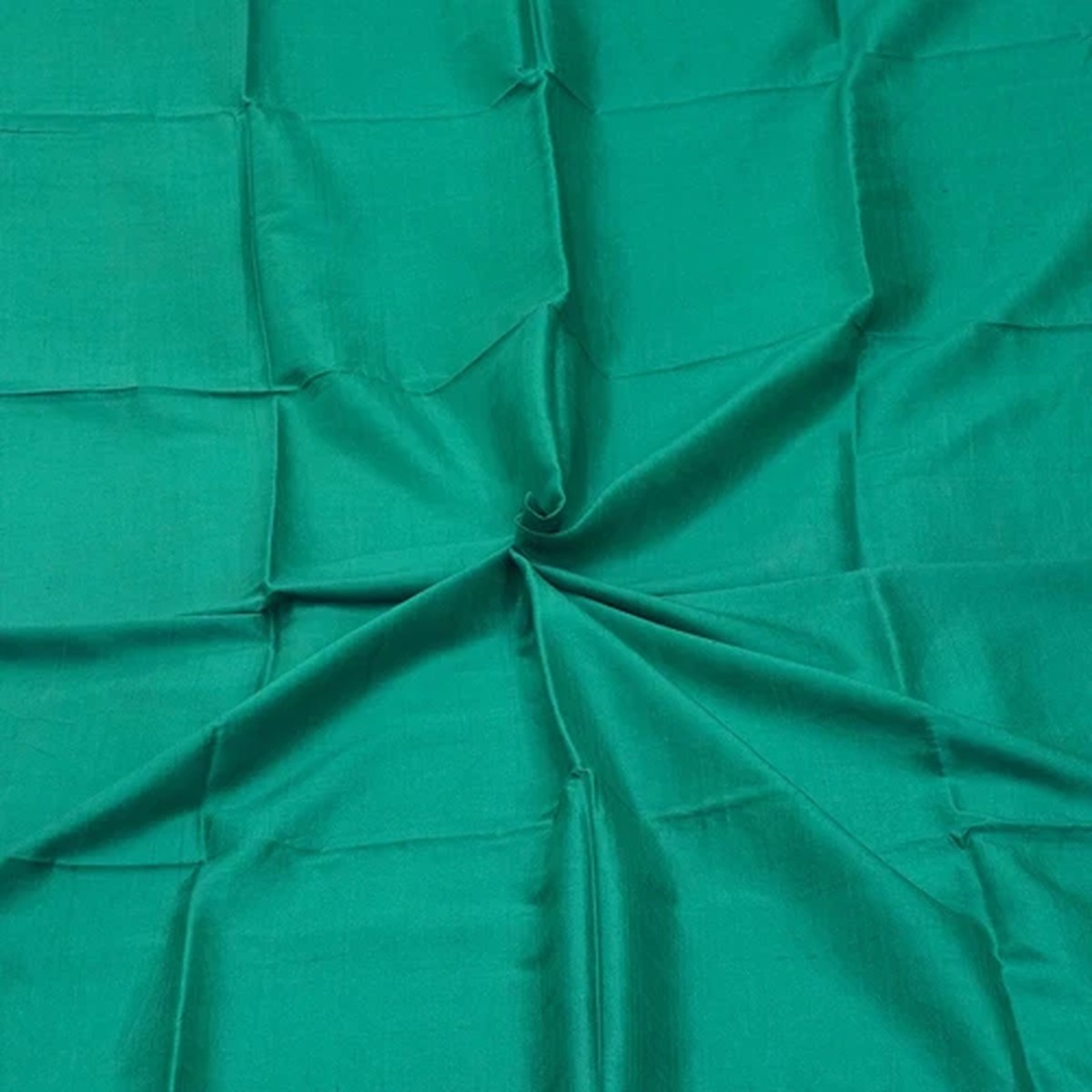 Vintage Teal Green 100% Pure Silk Handloom Sari Remnant 4YD Craft Fabric Scrap