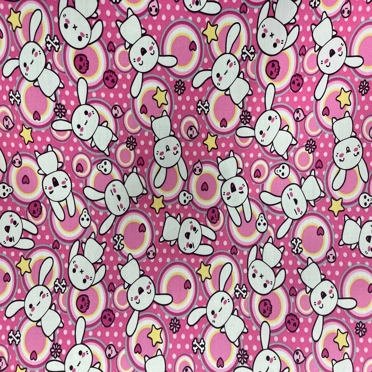 Pink Bunnies - Cotton Poplin Patchwork