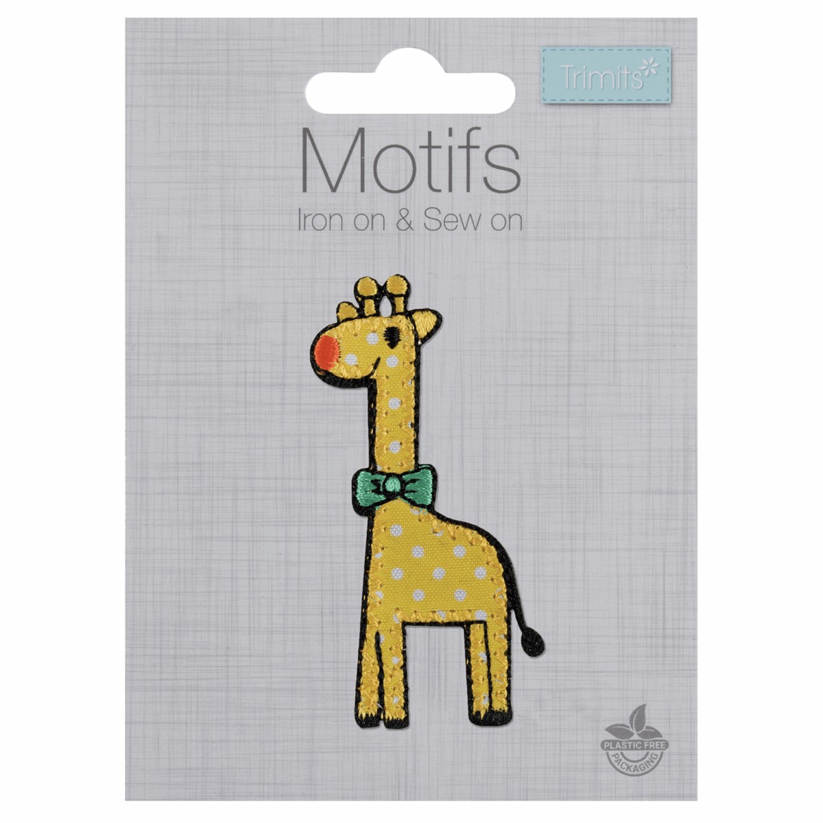 Yellow Polka Giraffe - Iron -On & Sew-On Patch