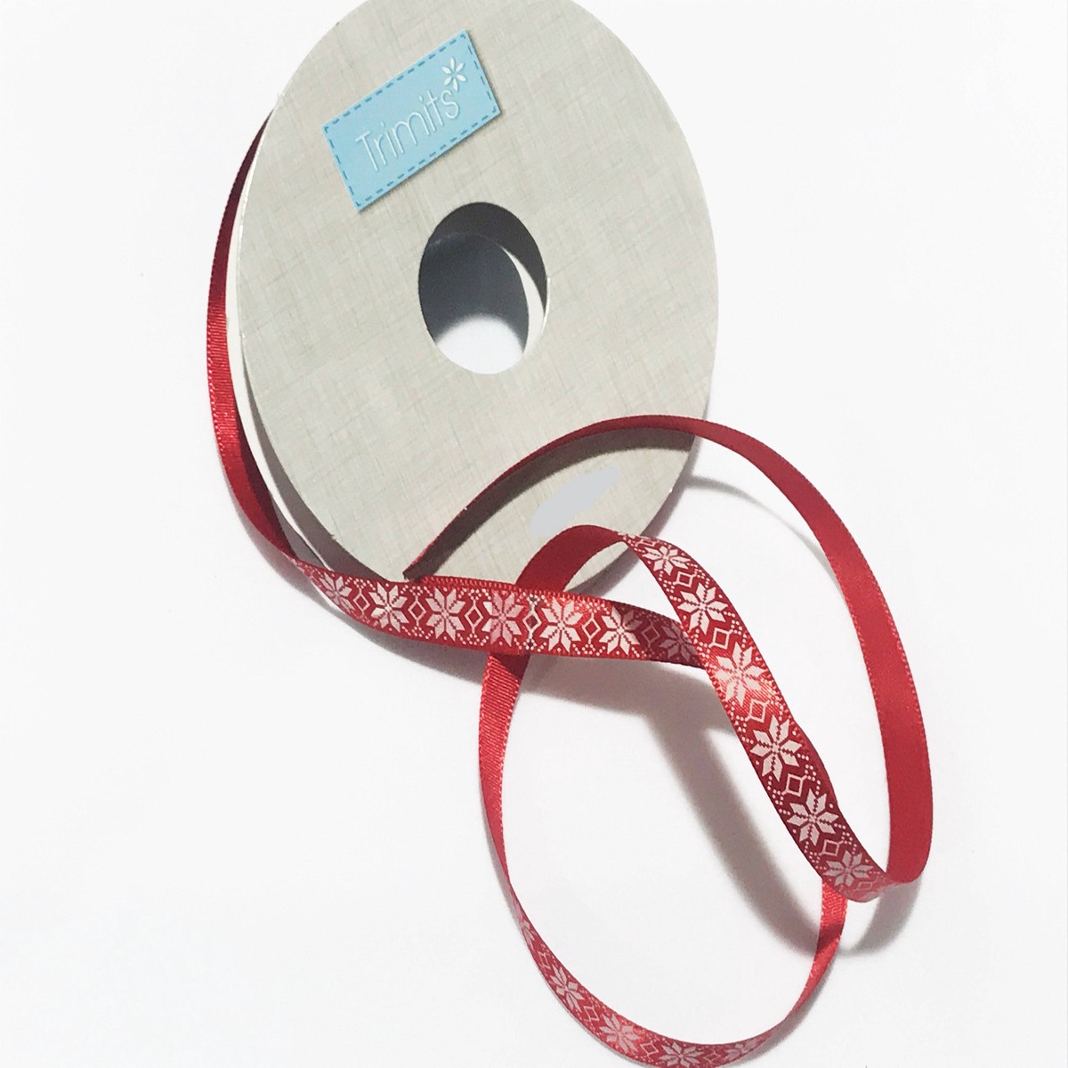 Christmas Ribbon 10mm - Nordic Snowflakes