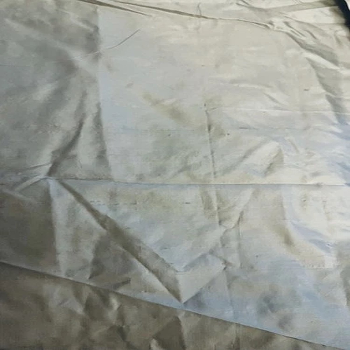 VTG Light Gray Dupioni Silk 44"x18 " For Doll Dresses Bleuette etc