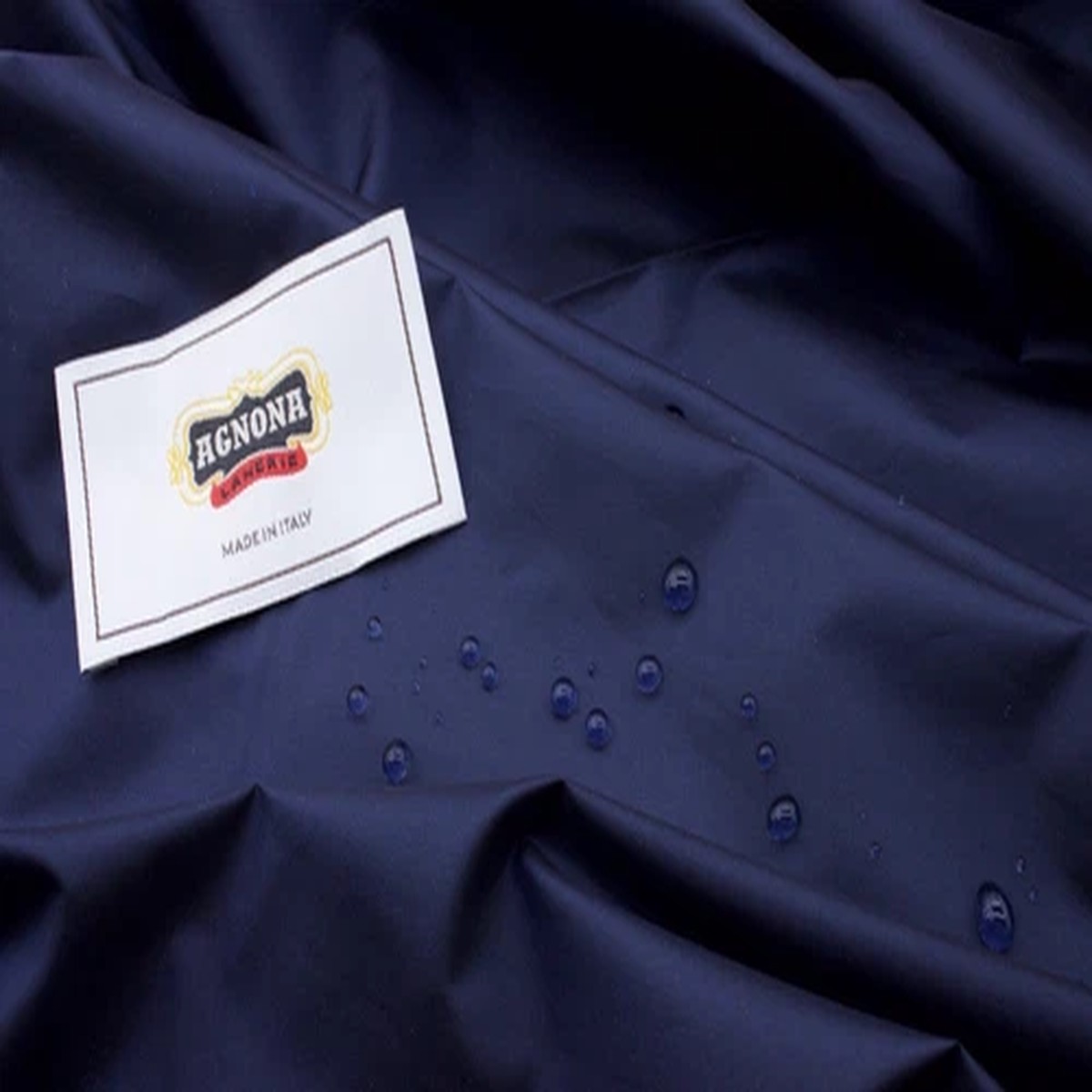 Zegna(AGNONA )material water-repellent 100% Mulberry silk 70 Gr/Ml navy