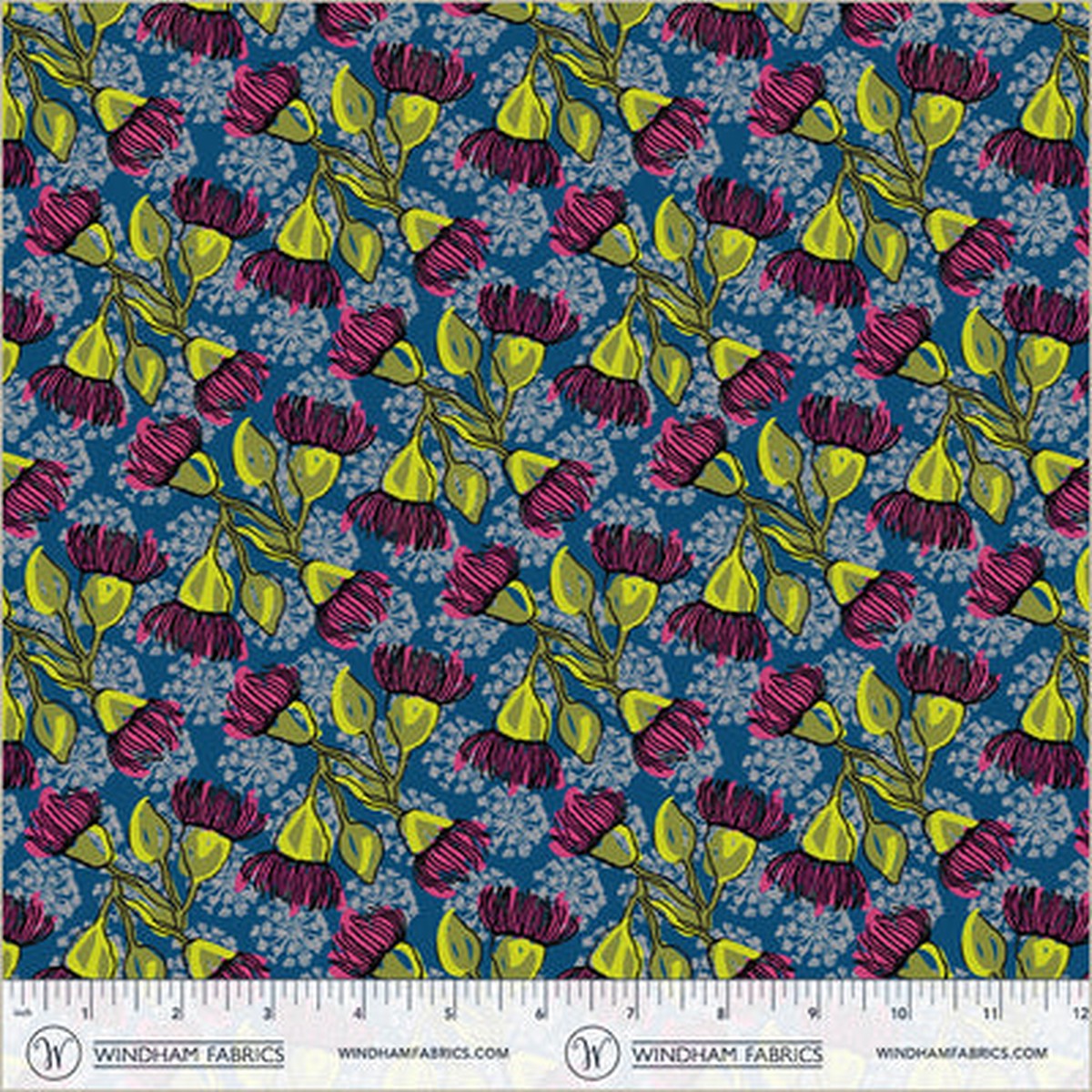 Winding Road Eucalyptus Teal Cotton 44"/45" Fabric Per Yard