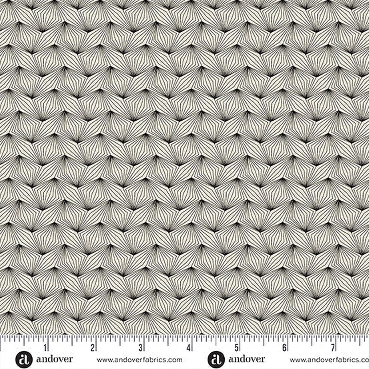 Zig Zag Cream Black Nightfall 44"/45" Cotton Fabric Per Yard